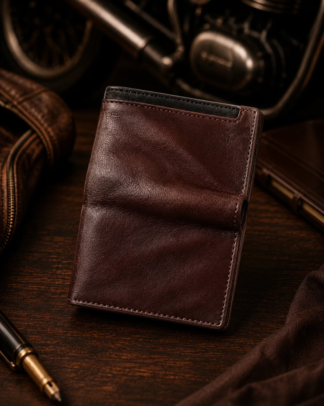 Premium Motorcycle Document Holder  Leather Wallet