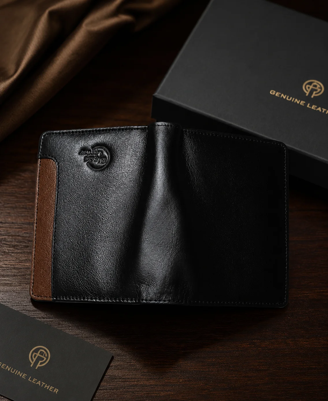 Premium Long Leather Wallet & Motorcycle Document Holder