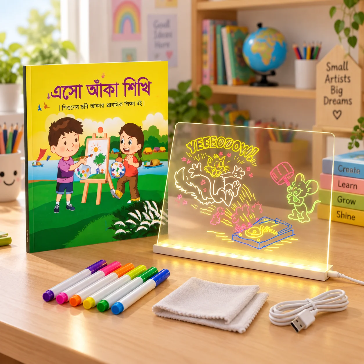 Combo Package-Magic Glow Kids Drawing Board